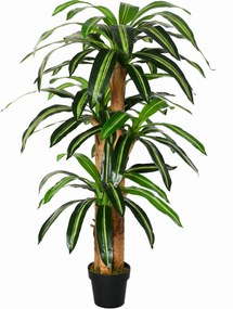 Outsunny Mesterséges Dracaena 160 cm Cserépben - 66 Párnalevél Trópusi Fa Kertbe, Erkélyre, Irodába vagy Nappaliba Ø20x160 cm Zöld | Aosom