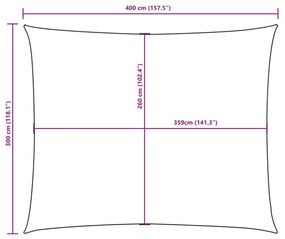 bézs téglalap alakú oxford-szövet napvitorla 3 x 4 m