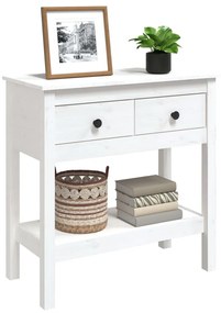 fehér tömör fenyőfa tálalóasztal 75 x 35 x 75 cm