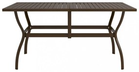 barna acél kerti asztal 140 x 80 x 72 cm