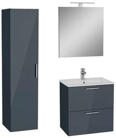 VitrA Mia Fürdőszobabútor szett 60 cm mosdóval, mosdócsapteleppel, lefolyóval és szifonnal antracit KSETMIA60A