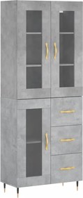 vidaXL betonszürke szerelt fa magasszekrény 69,5 x 34 x 180 cm