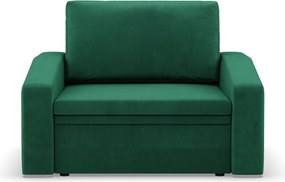 Vertico fekvőfotel, 90 cm széles, bársony, zöld
