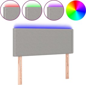 vidaXL világosszürke szövet LED-es fejtámla 100x5x78/88 cm