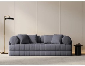 Sötétszürke buklé kinyitható kanapé 206 cm Kemi – Cosmopolitan Design