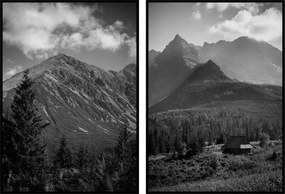 Elásott hegyek táj poszter Lánctalpas csarnok templom 2db 70x100cm