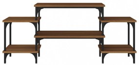 barna tölgyszínű szerelt fa TV-szekrény 117 x 35 x 52 cm