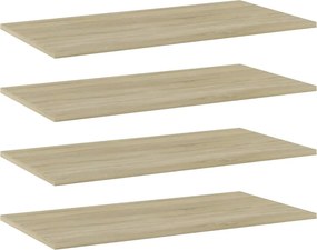 vidaXL 4 db sonoma-tölgy színű forgácslap könyvespolc lap 80x40x1,5 cm