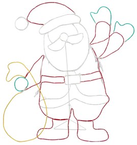 Karácsonyi állólámpa Mikulás 117cm LED-del, időzítővel IP44 - Pax