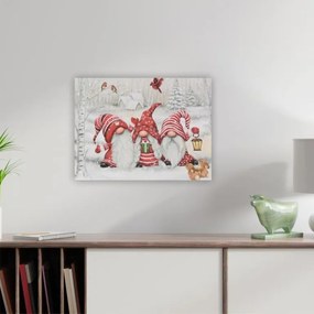 Fali kép Téli törpék LED 30 x 40 cm