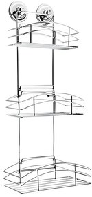 Fúrás nélküli fürdőszobai polc LIVORO 58 cm, ezüst