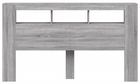 szürke sonoma szerelt fa LED-es fejtámla 180x18,5x103,5 cm