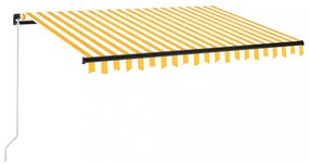 sárga és fehér kézzel kihúzható napellenző 350 x 250 cm