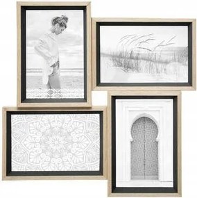 Moly képkeret 4 képhez, fekete