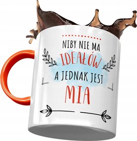 Narancssárga bögre Mia Feleségnek Ajándék Nyomtatott Fotóval