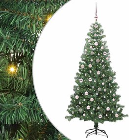 vidaXL Karácsonyfa 300 LED-del állvánnyal Zöld 240 cm PVC