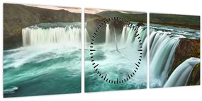 Kép - Vízesések (órával) (90x30 cm)