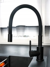 Caldo Freddo álló mosogató csaptelep FEKETE - FEKETE flexibilis kifolyócsővel