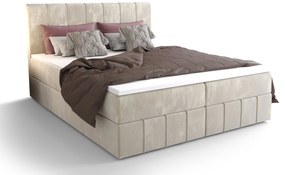 Franciaágy Boxspring 140 cm Barack (bézs) (matraccal és tárolóhellyel). 1046385