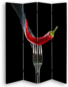 Gario Paraván Chili paprika villán Méret: 145 x 170 cm, Kivitelezés: Klasszikus paraván