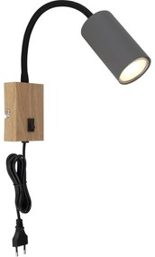 Globo 57911WG - Rugalmas fali lámpa ROBBY 1xGU10/25W/230V szürke/barna