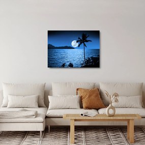 Kép - Hold a tenger felett (üvegen) (70x50 cm)