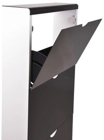 Fekete fém billenő ajtós cipőtartó 51x138x16 cm – Household Pleasure