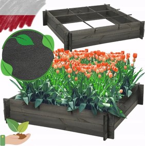Zöldség impregnáló ágyás magasított fa kaspó 100x100cm Eko