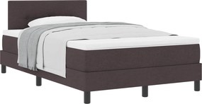 vidaXL Boxrugós ágy matracmal Sötét Barna 120 x 190 cm szövet