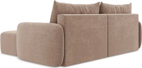 Világosbarna kinyitható-tárolóhelyes sarokkanapé (jobb oldali) Kalena – Makamii