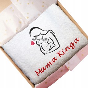 Ajándék Fiatal Anyukáknak Vastag hímzett törölköző 50x100 Gsm 550 Névvel