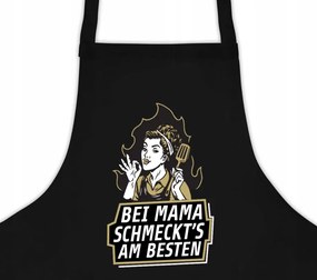 Védő Konyhai Kötény Fekete 220g Nyomott Mintás Grill Kötény