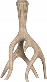 Gyertyatartó Kürt asztali gyertyához bézs 22cm magas