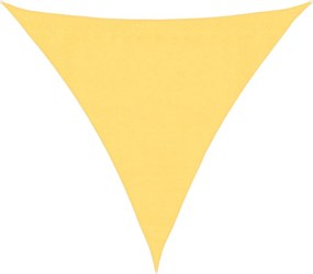 vidaXL 3,6x3,6x3,6 m háromszög alakú bézs HDPE napernyő