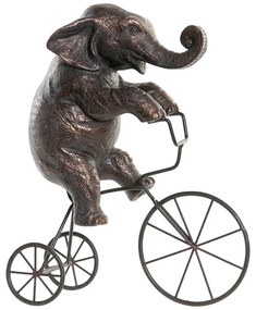 Bicikliző elefánt dekorációs szobor figura fekete
