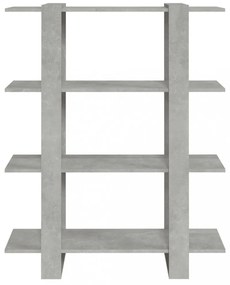 betonszürke könyvszekrény/térelválasztó 100 x 30 x 123,5 cm