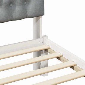 Ágykeret Kárpitozott Fejtámlával fejtámlával Fehér 120 x 200 cm