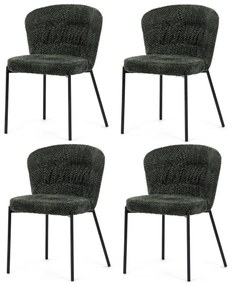 Étkezőszék garnitúra Bouclé CT-W1077 GRN2, 4 db