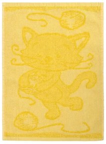 Cat yellow gyermek törölköző, 30 x 50 cm