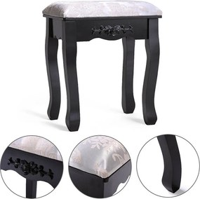 Tükrös fésülködő asztal székkel, Rome több színben-fekete