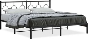 vidaXL fekete fém ágykeret fejtámlával 183 x 213 cm