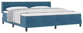 Box Rugóágy Matraccal Sötétkék 200x200 cm Bársonyos