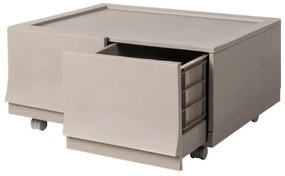 Wave twin Wood moduláris tárolódoboz kerekekkel54,6 x 43,4 x 22 cm, széles - 2 fiók - kerekek