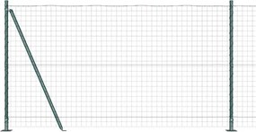 vidaXL Kerítés oszlopokkal Zöld 1.2 x 10 m Acél
