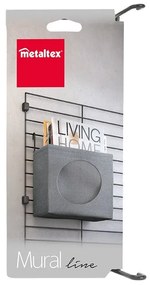 Szürke textil bútorelem - tárolódoboz 24x9 cm Mural – Metaltex