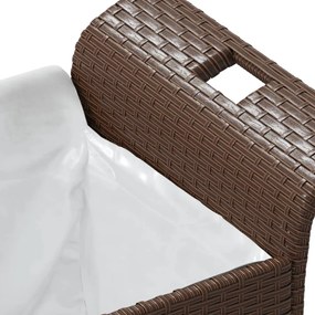 barna polyrattan kerti pad párnával 116 x 46 x 57 cm