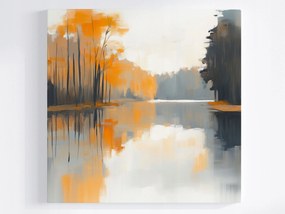 Vászonkép Canvas Tájkép Szabadtéri Tájkép Fák Ősz Víz 40x40