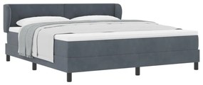 vidaXL Boxspring Ágy Matrac Sötétszürke 180x200 cm Bársony