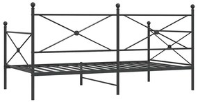 kanapéágy matrac nélkül fekete 107x203 cm acél