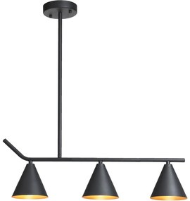 Csillár rúdon 3xE27/40W/230V fekete